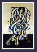 'DAMZEL'     Cubism and Surrealism influenced, figural oil painting. MANIFEST MIND COLLETION 2008
