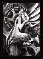 Faith Of Man, an Abstract charcoal Drawing