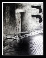Fasten  An abstract drawing, done in Charcoal on Paper