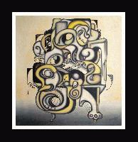 'Pianist'   A Cubism and Surrealism influenced, figural oil painting. MANIFEST MIND COLLECTION 2008