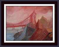'SAN FRANCISCO SUNRISE'    Original surrealism, Oil Painting on canvas