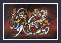 'The Suitors'  Cubism and Surrealism influenced, figural oil painting. MANIFEST MIND COLLECTION 2008 