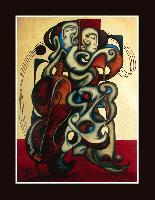 'ODE TO CLEMENTE IN B MINOR'     Cubistm and Surrealism influenced, figural oil painting. MANIFEST MIND COLLECTION 2008 