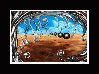 'DRYING SKINS'     Original surrealism, Oil Painting on gesso and paper