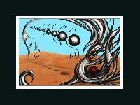 'MELODY'       Original surrealism, Oil Painting on gesso and paper
