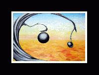 'SINGLE BREATH'       Original surrealism, Oil Painting on gesso and paper